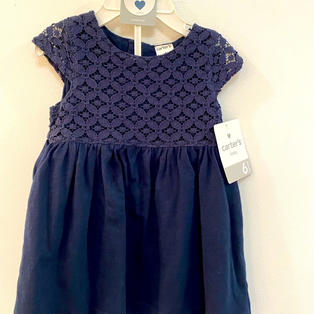 NWT Carter’s navy dress!  Sz 6 months